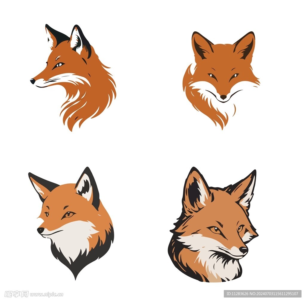 狐狸头插画