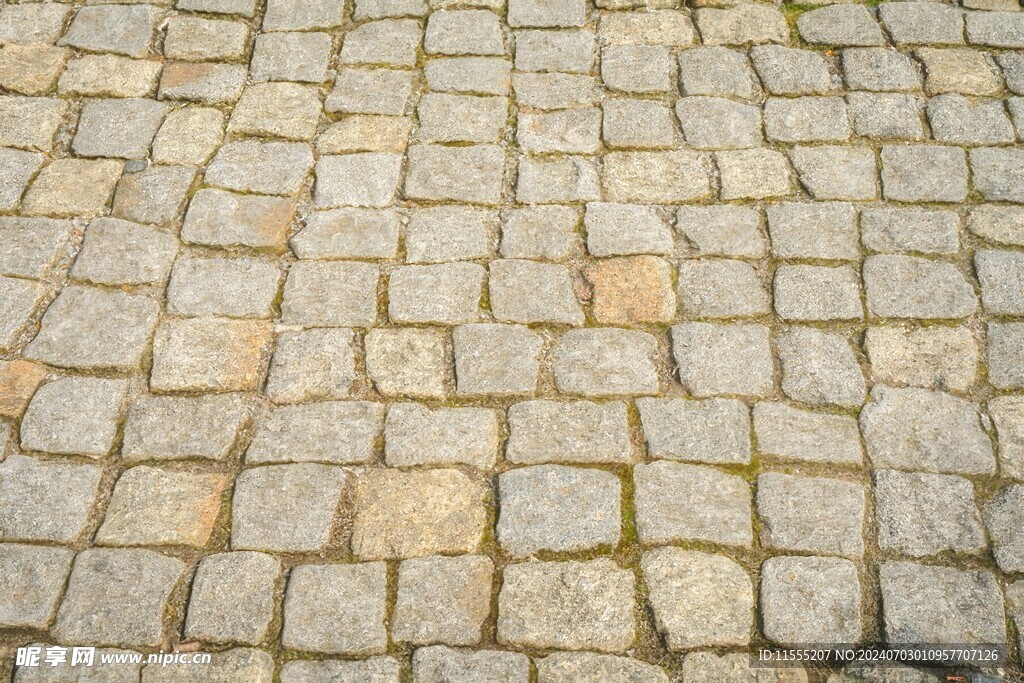 石块路面马赛克背景纹理素材