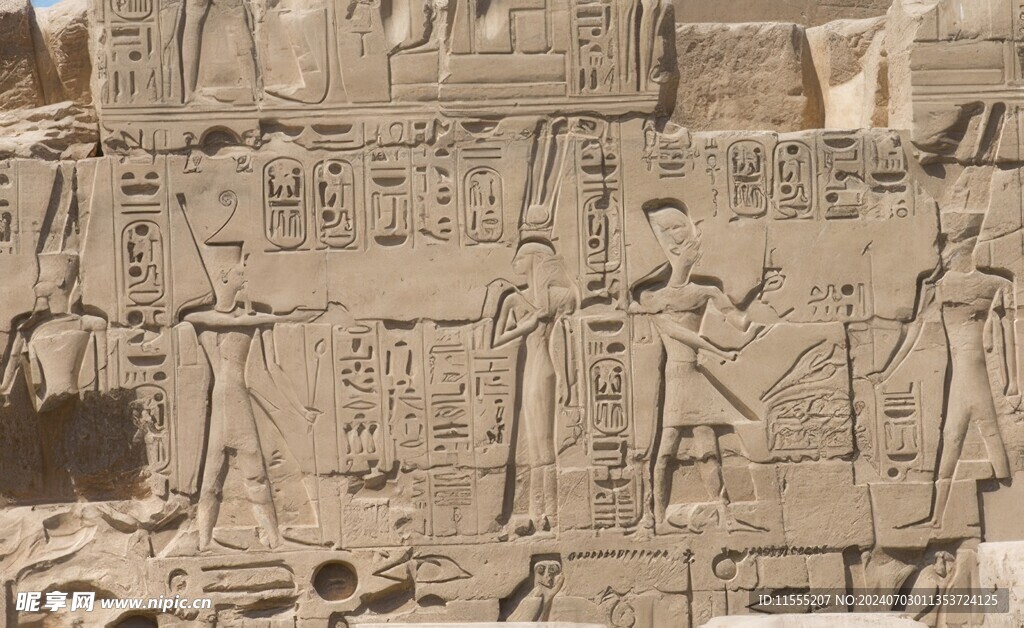 埃及石雕墙背景纹理花纹素材