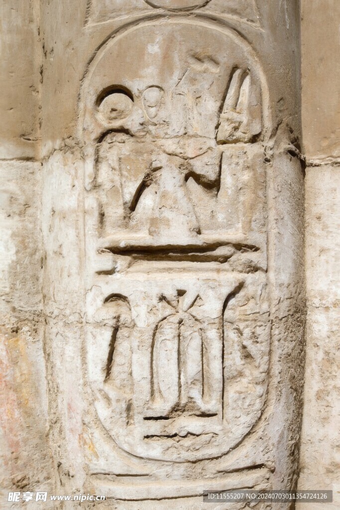 埃及石雕墙背景纹理花纹素材