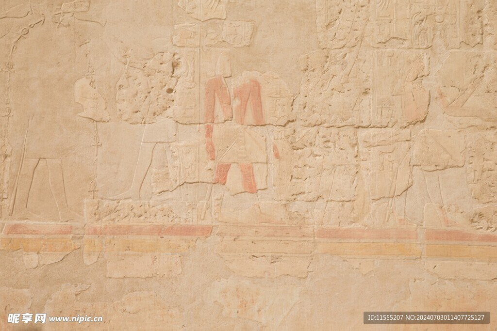 埃及石雕墙背景纹理花纹素材