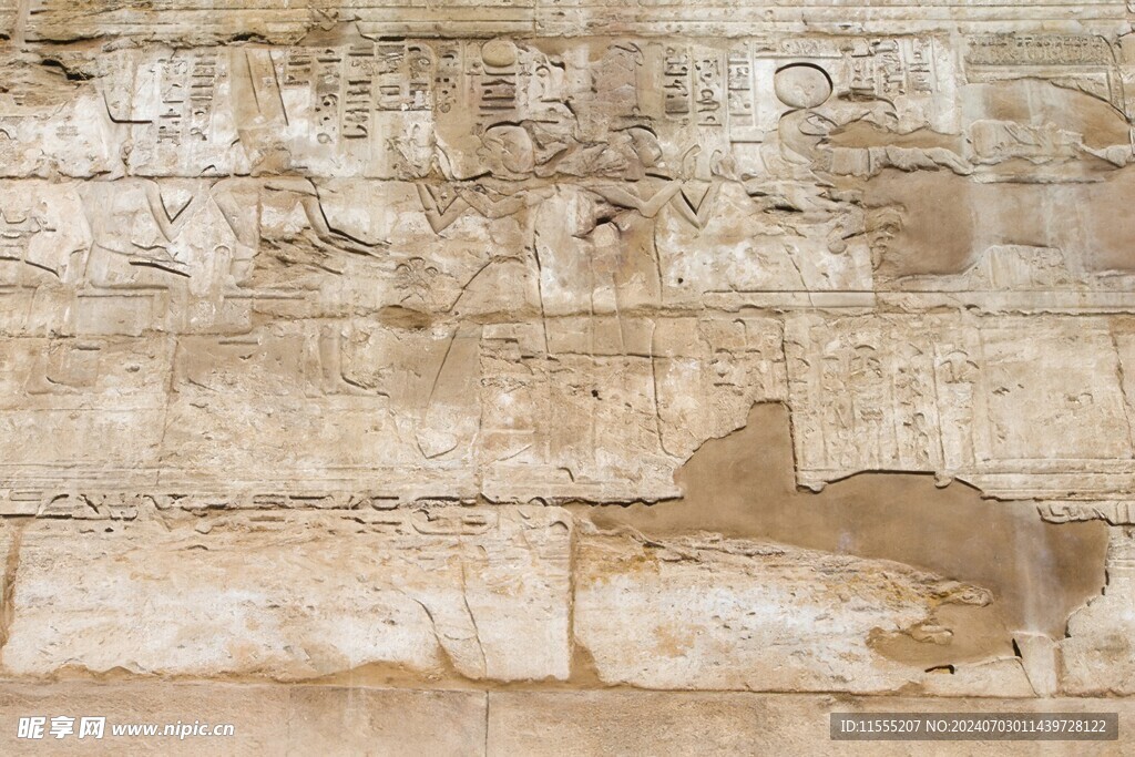 埃及石雕墙背景纹理花纹素材