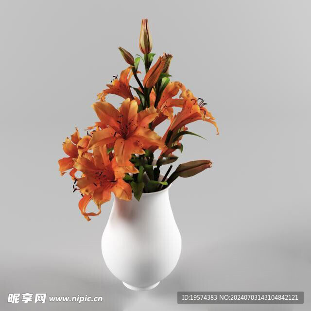 C4D模型 插花