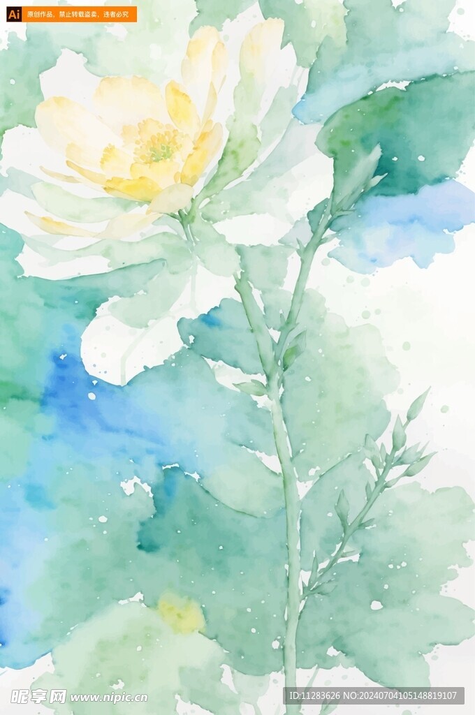 水彩花朵
