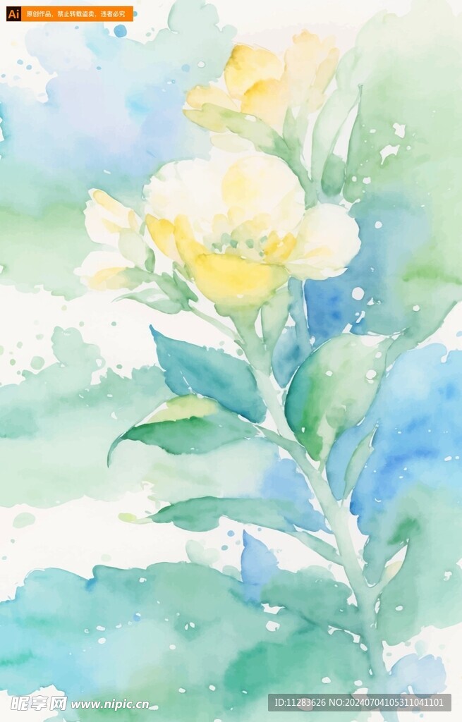 水彩花朵背景