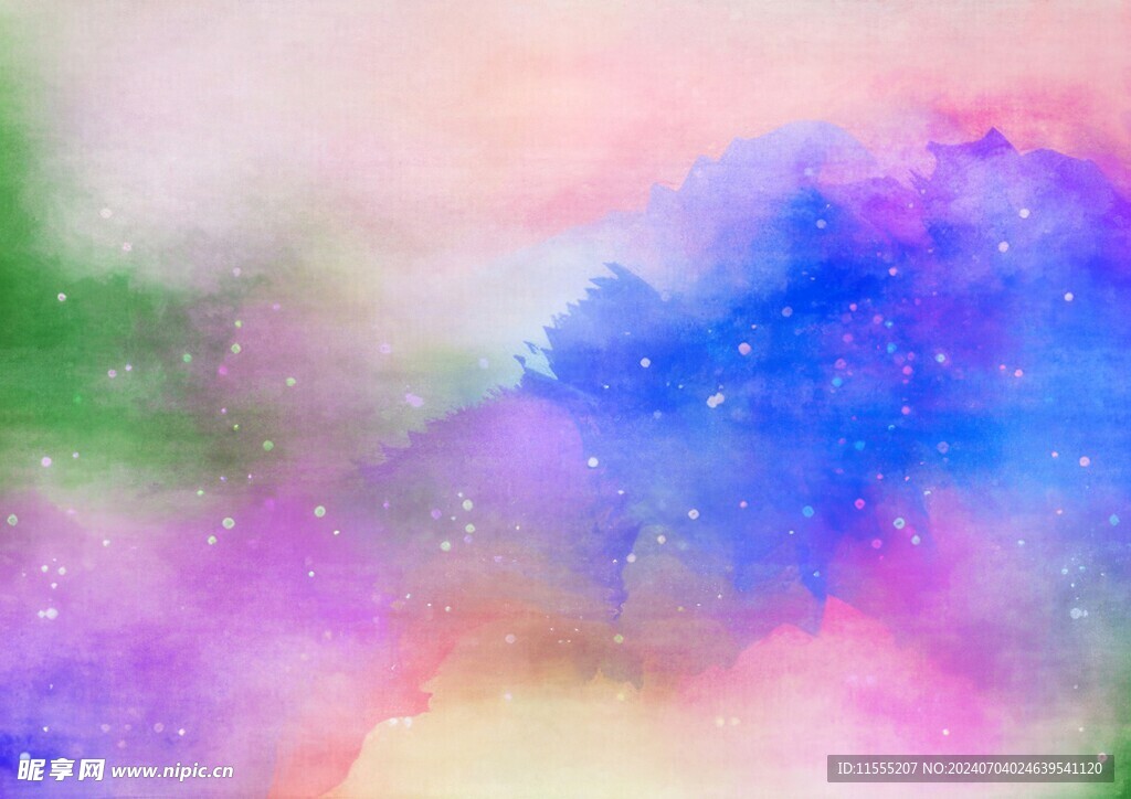 创意水彩抽象艺术画水彩晕染