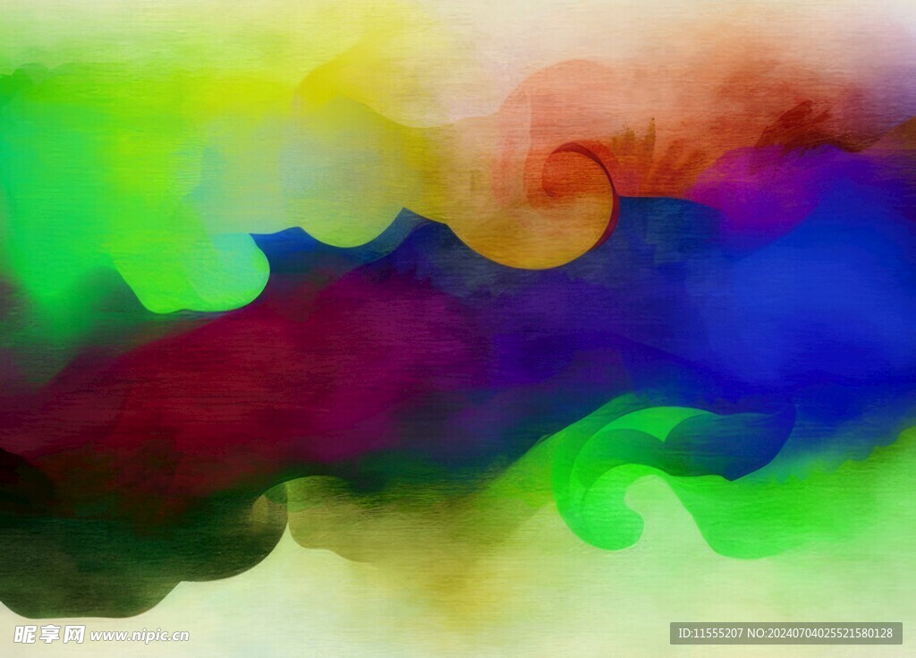 创意水彩抽象艺术画水彩晕染