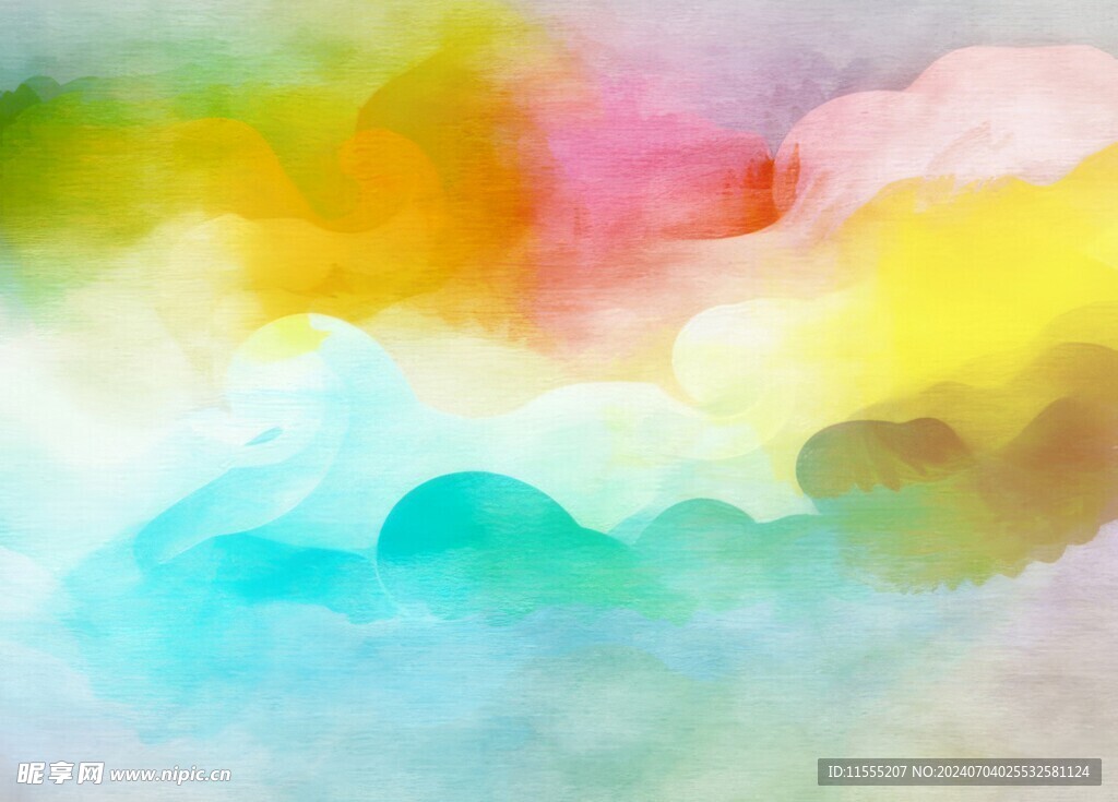 创意水彩抽象艺术画水彩晕染