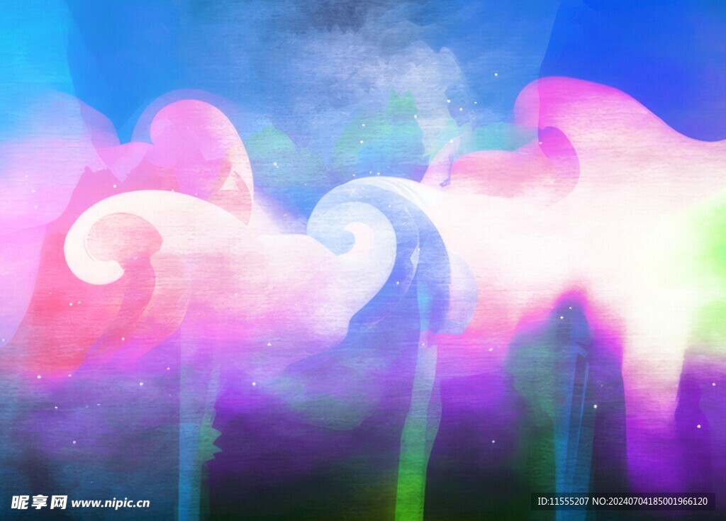 创意水彩抽象艺术画水彩晕染