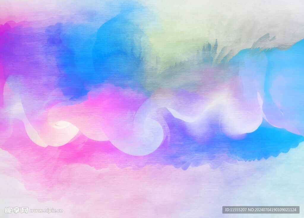 创意水彩抽象艺术画水彩晕染