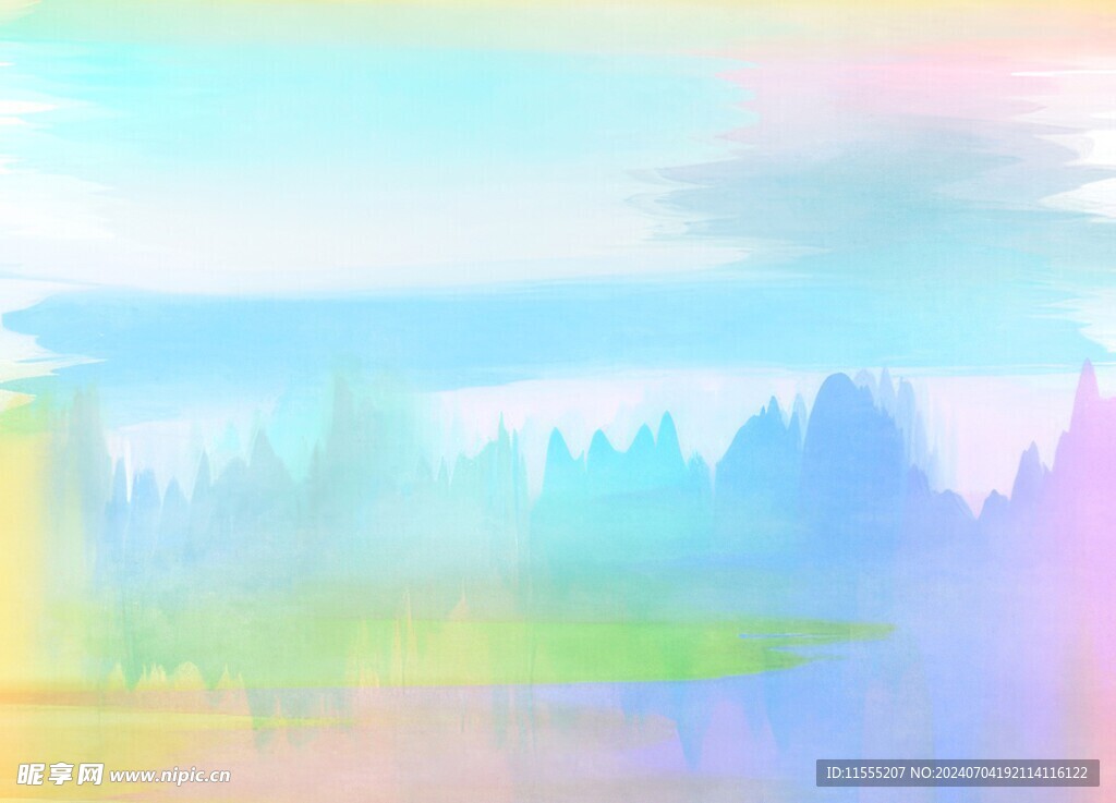 创意水彩抽象艺术画水彩晕染