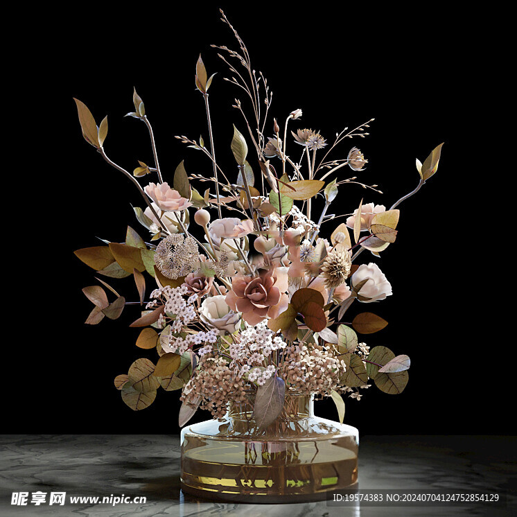 C4D模型 插花