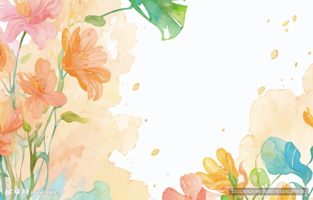 水彩花卉背景