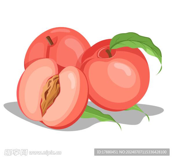 手绘桃子水果
