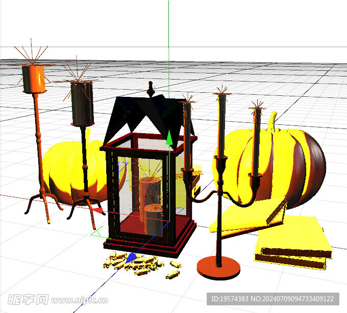 C4D模型 南瓜灯