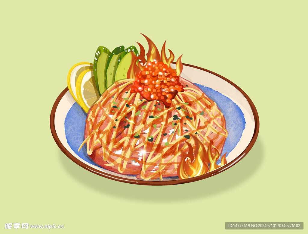 手绘泰式海鲜炒饭