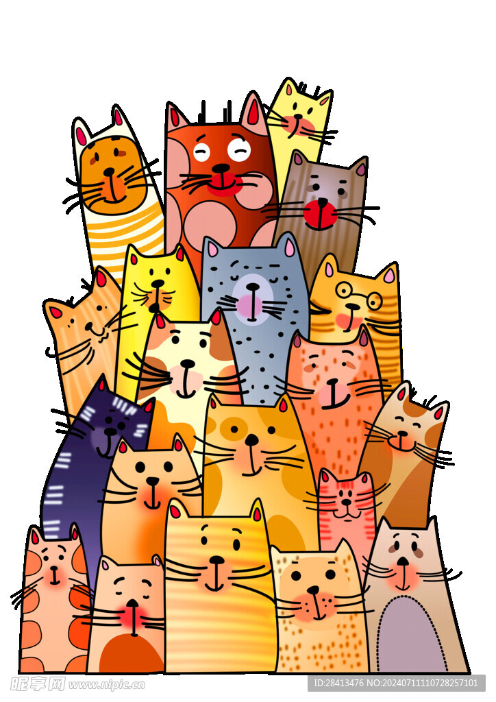 卡通叠叠猫案设计