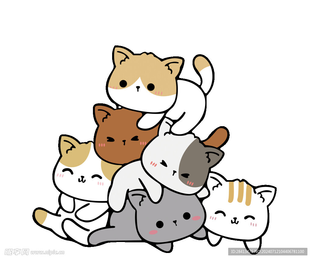 卡通叠叠猫白色