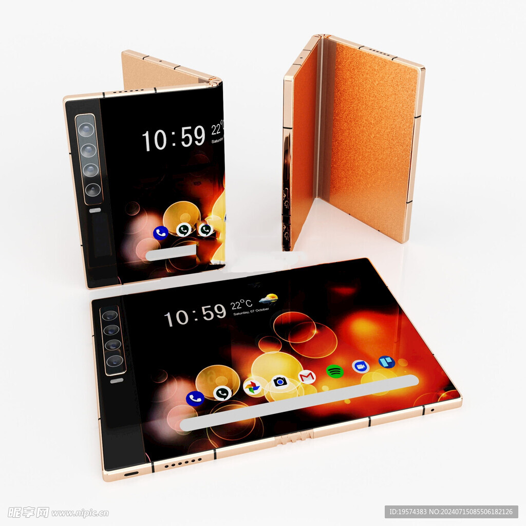 C4D模型 折叠手机