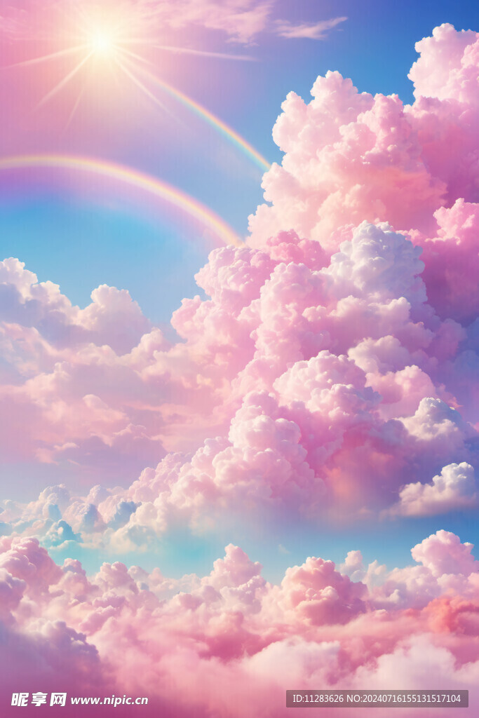 粉色云朵天空背景