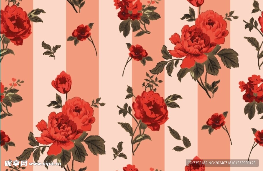 牡丹 玫瑰 手绘 