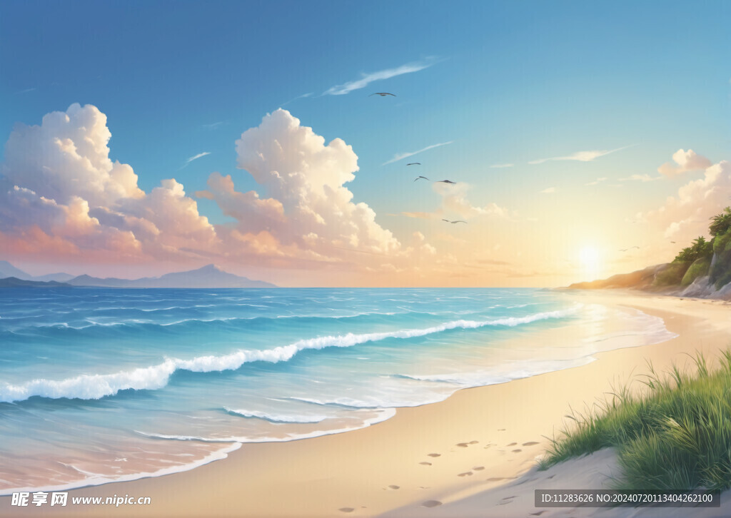 海边沙滩背景