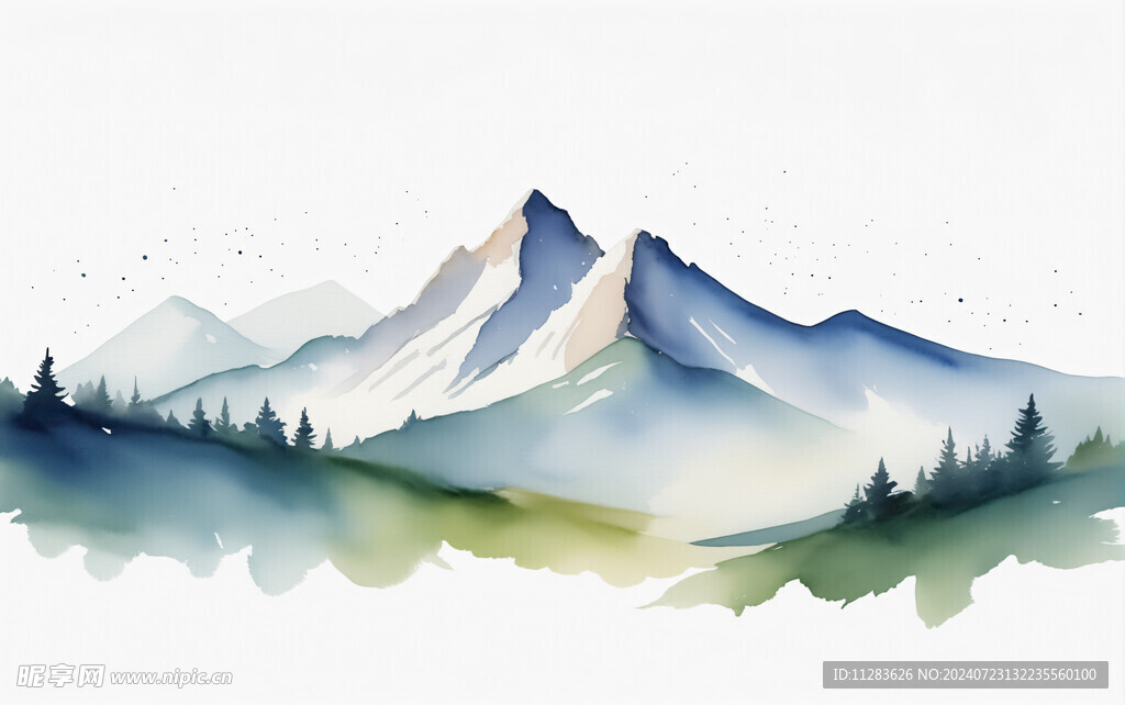 国风山水背景