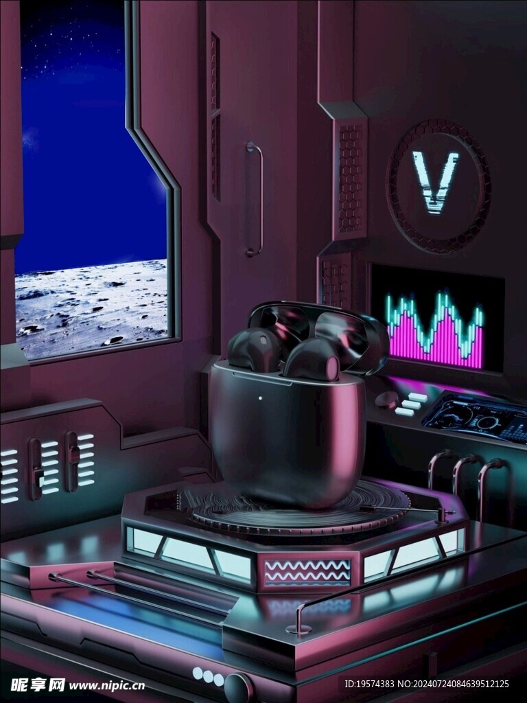 C4D模型 耳机