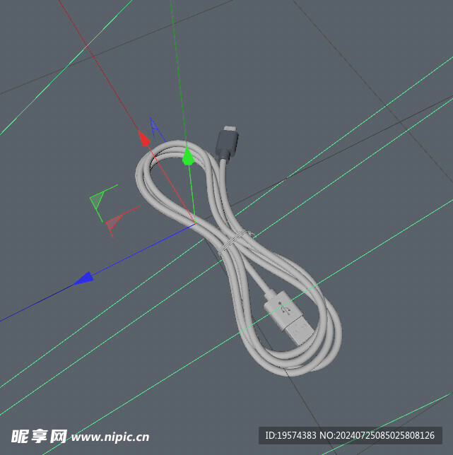 C4D模型 数据线