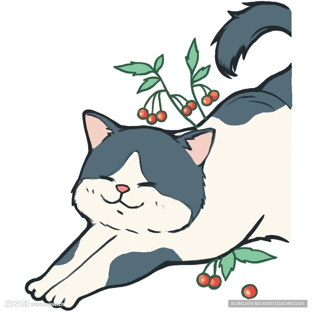 卡通猫休闲图案