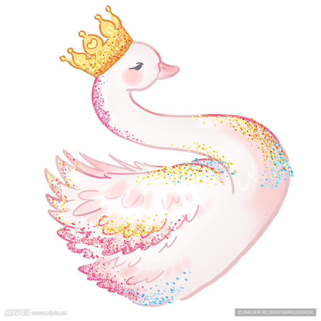 卡通天鹅图案设计
