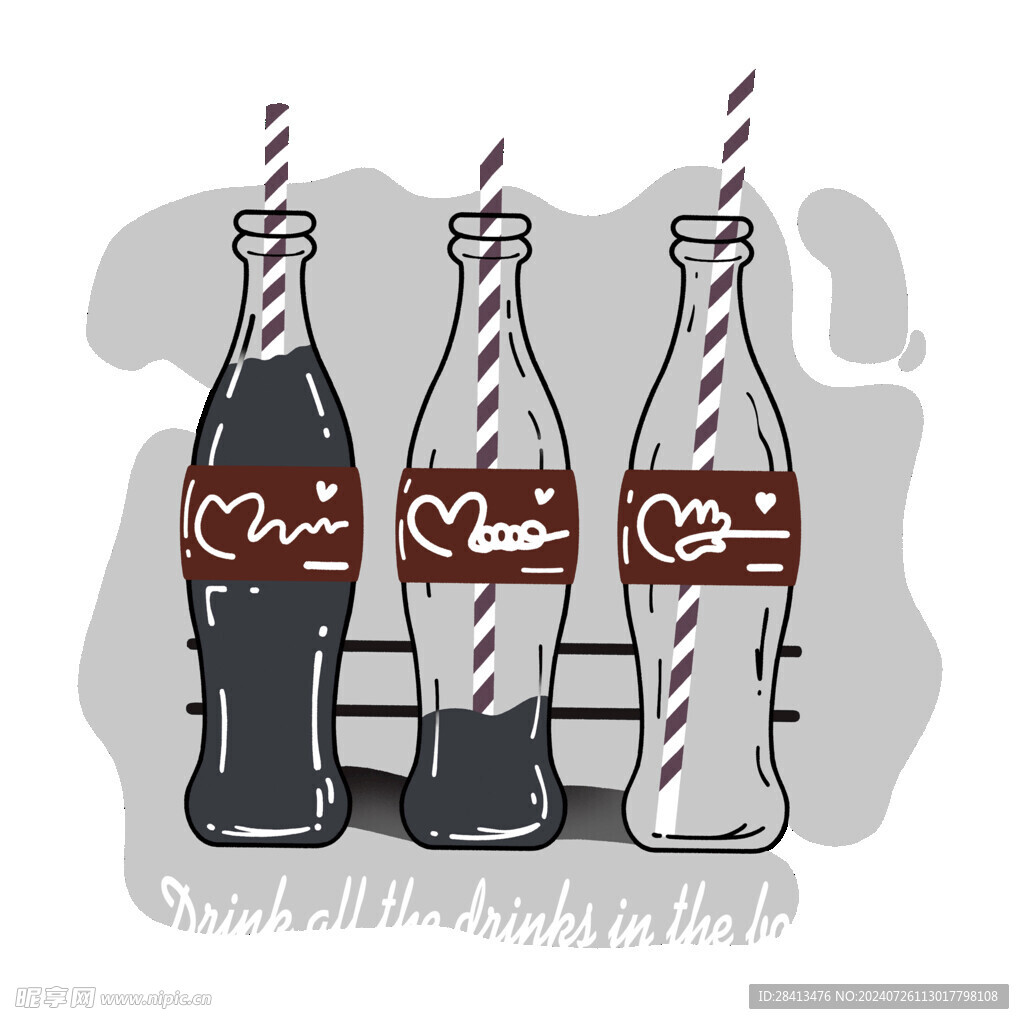 卡通像汽水图案设计