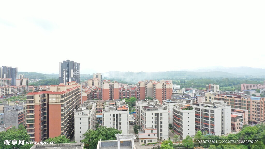 广东小镇建筑航拍