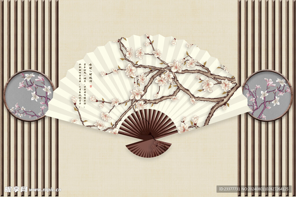 古风素雅古典工笔画背景PSD