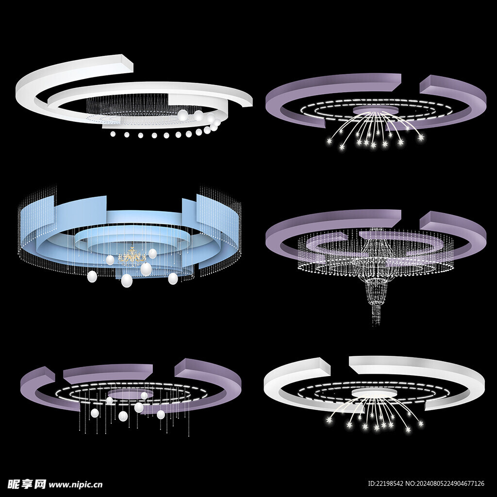 婚礼水晶吊顶 手绘效果图