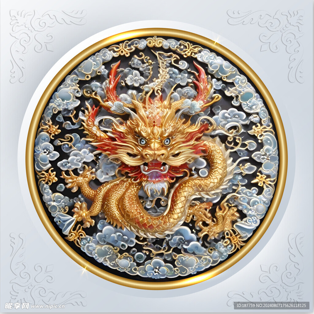 龙图案 盘龙 龙纹 龙壁 中国