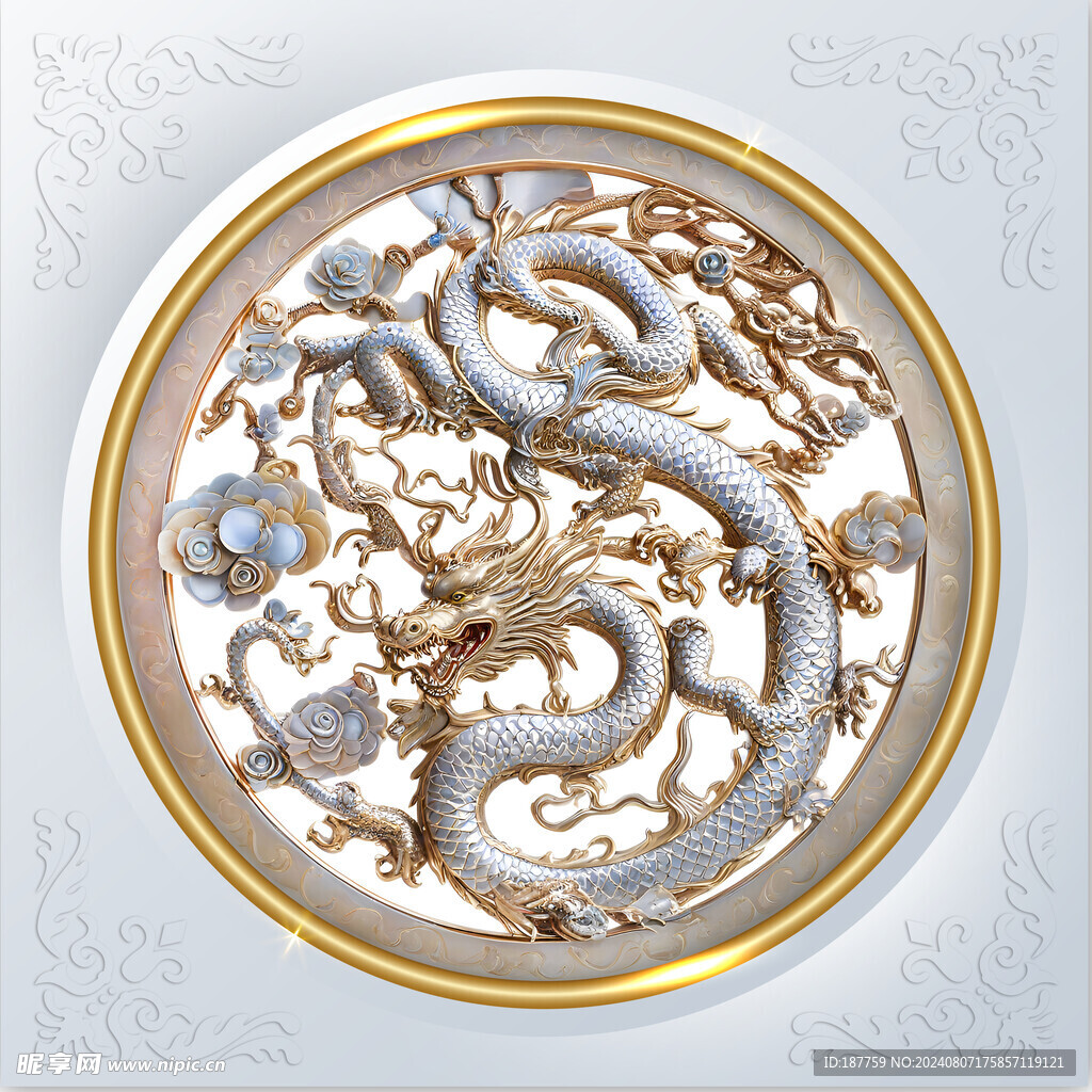 龙图案 盘龙 龙纹 龙壁 中国