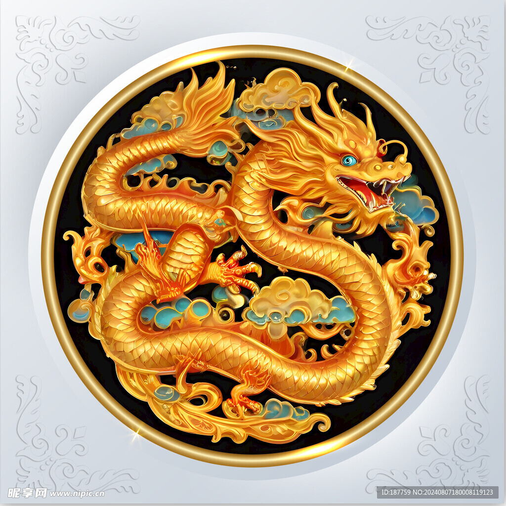 龙图案 盘龙 龙纹 龙壁 中国