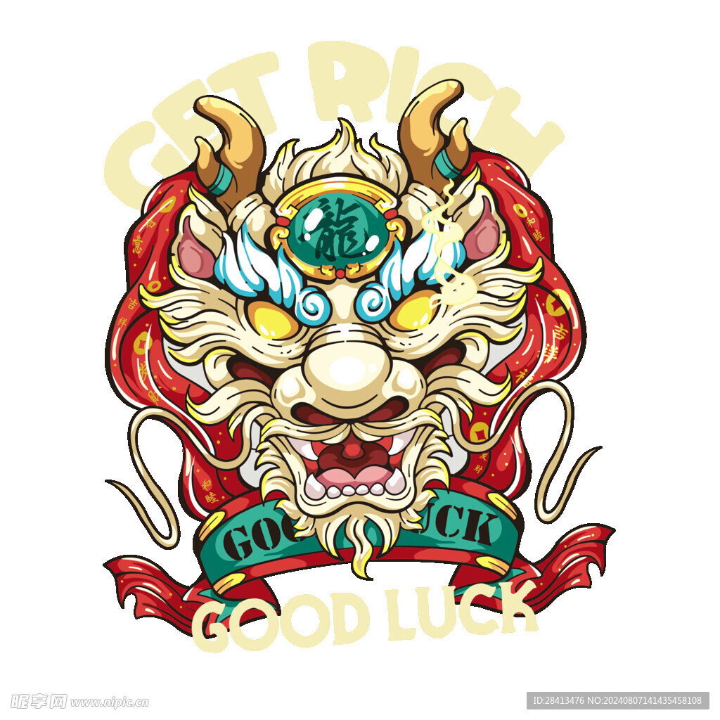 卡通龙头图案设计