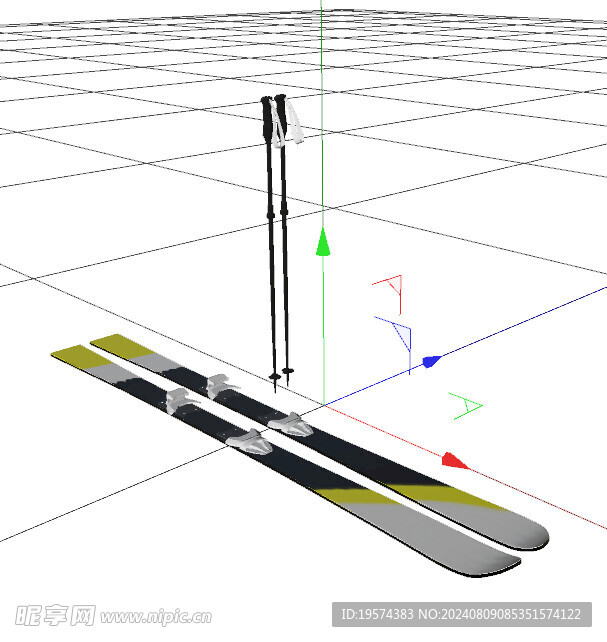 C4D模型 滑雪工具