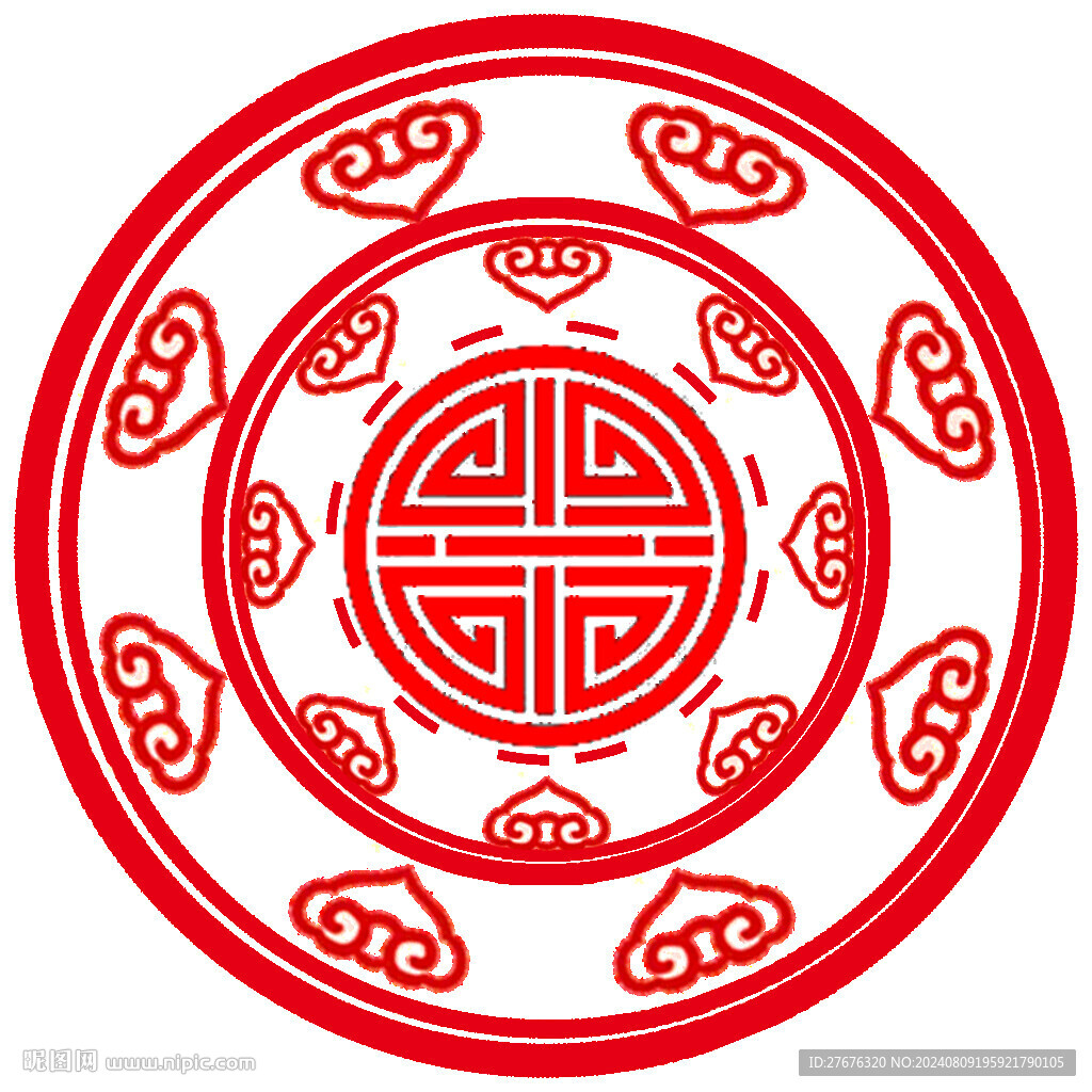 国潮国风寿纹如意图纹