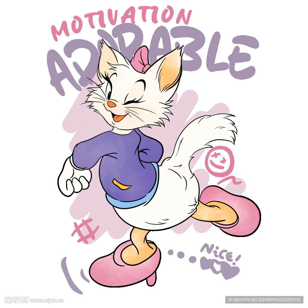 卡通大乖小猫图案