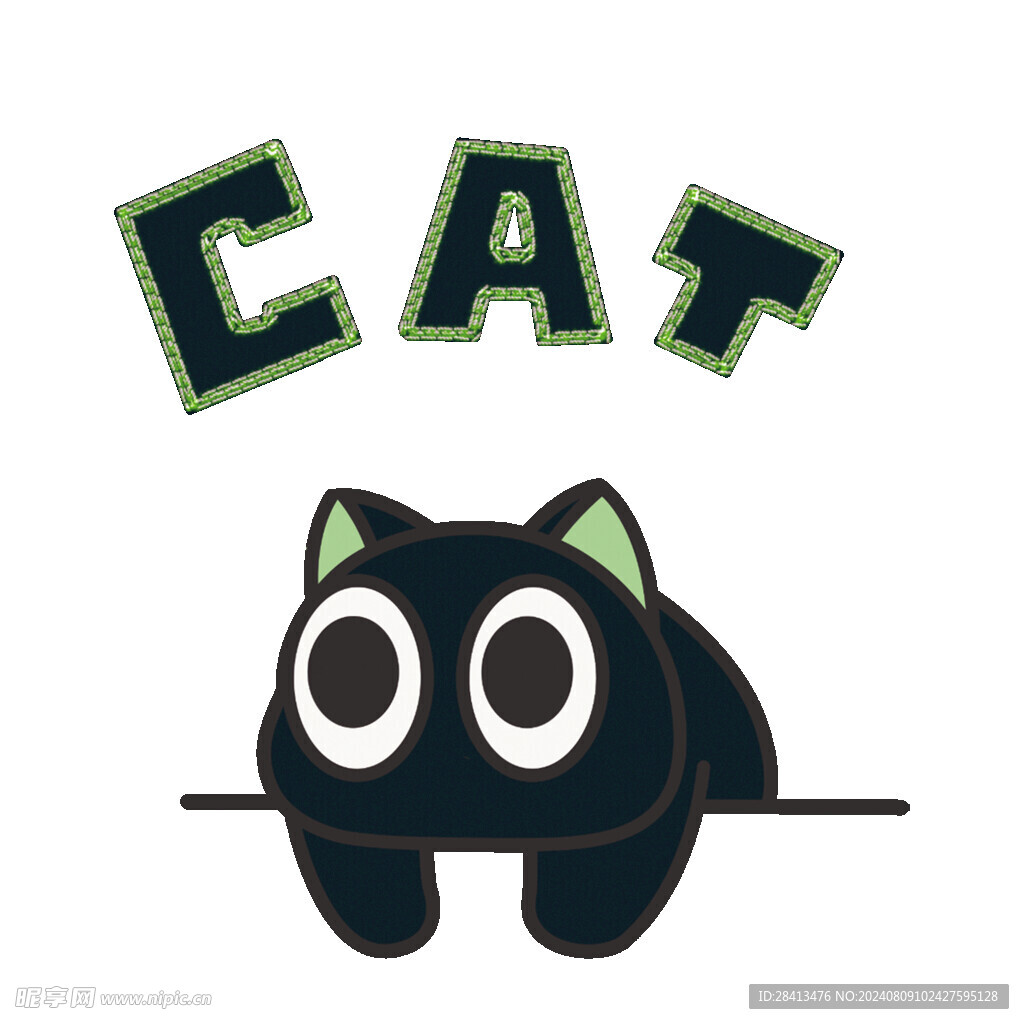 卡通呆小猫图案