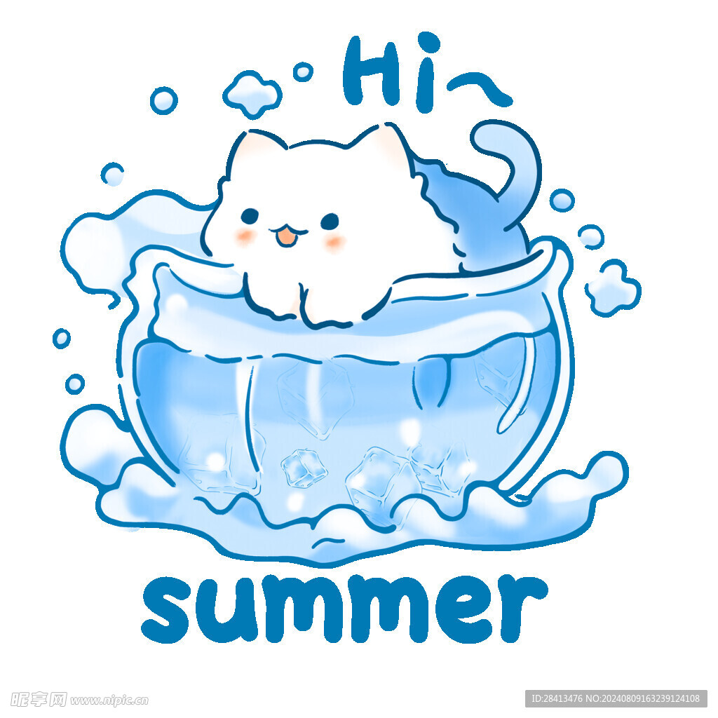 卡通凉爽猫咪图案