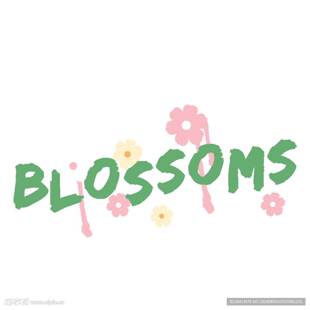 卡通青春之花图案