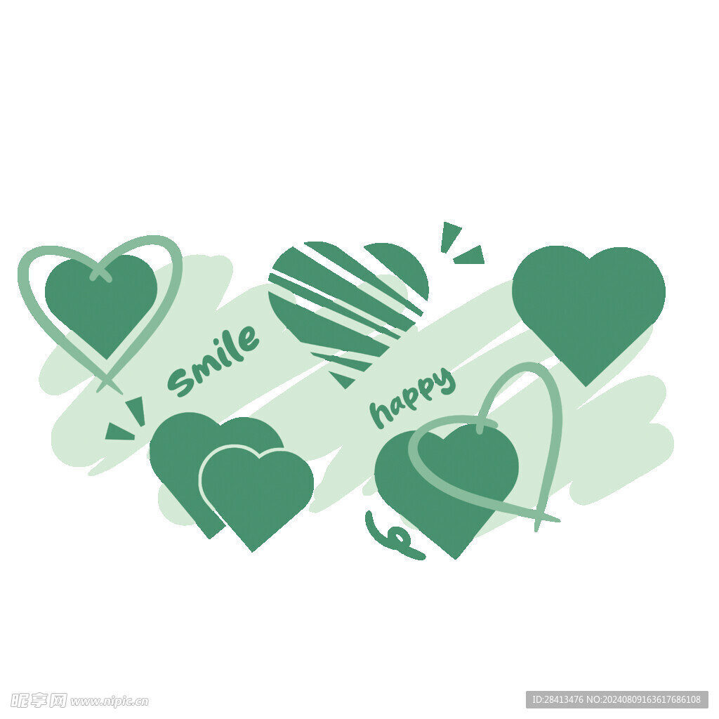 卡通清新心图案