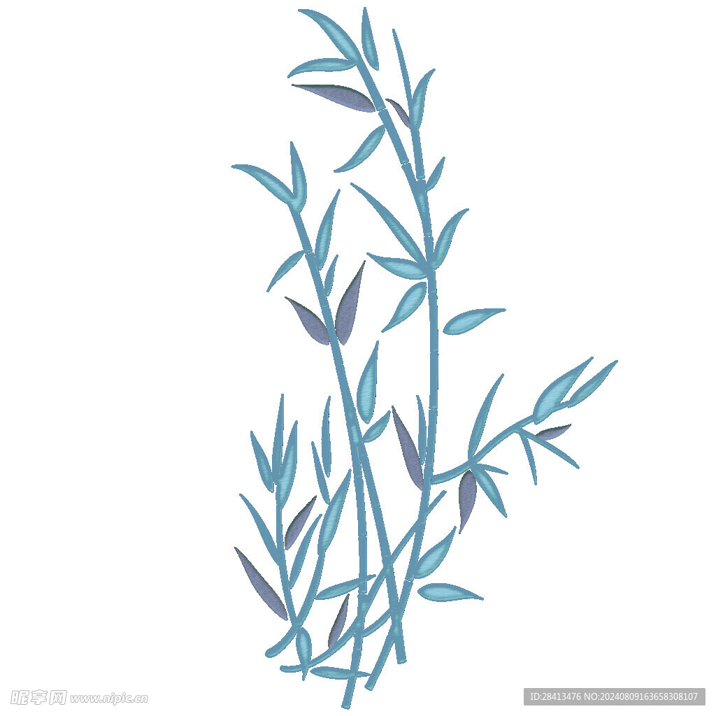 卡通清绣竹图案