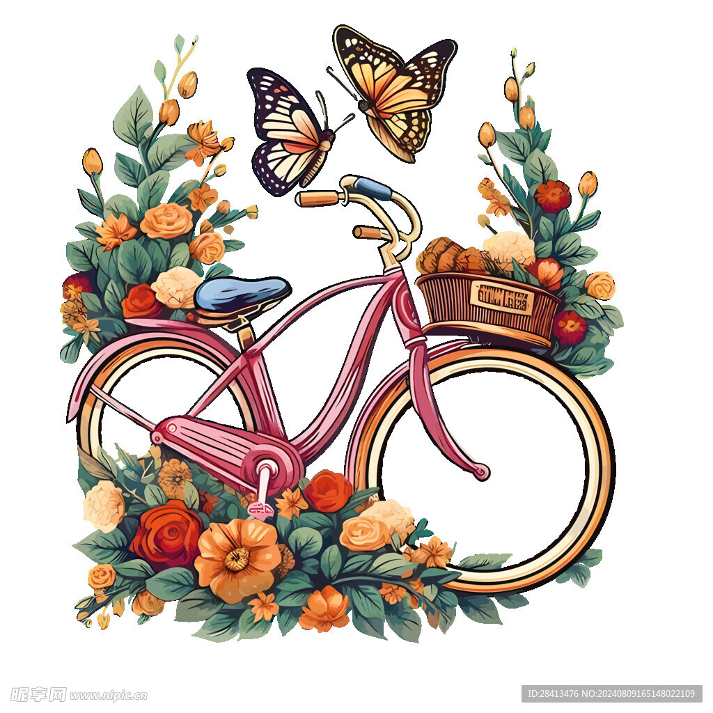 卡通自行车图案