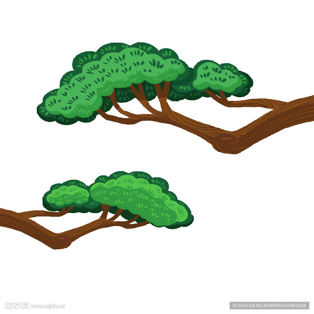 树叶树枝树干元素素材