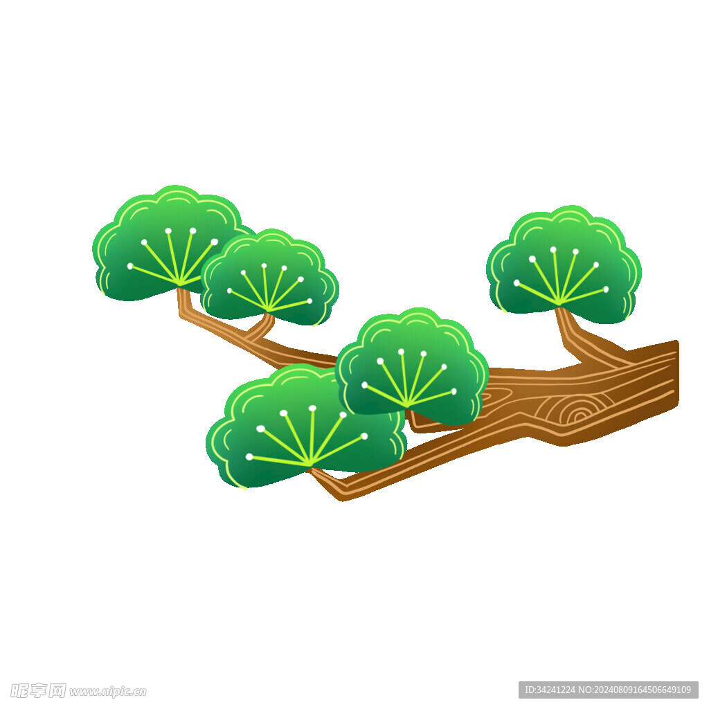 树叶树枝树干元素素材